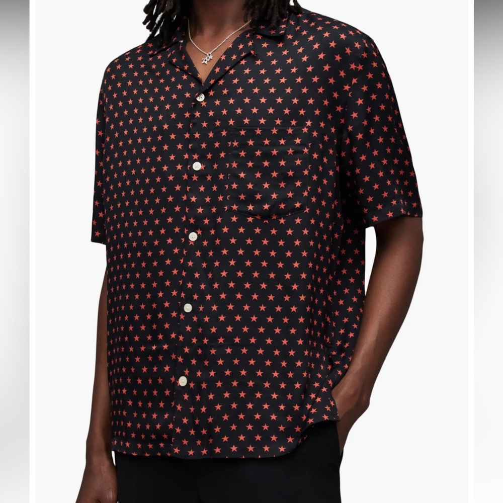 NWT ALLSAINTS Men’s Short Sleeved Button Down XS